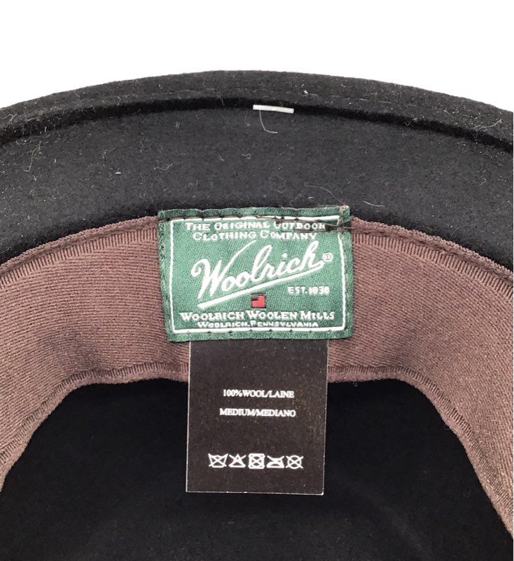 NWT Woolrich Men's Black Fedora Hat - Size M