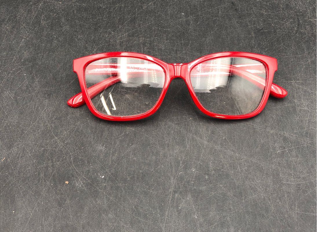 Red Plastic Rectangular Reading Glasses +1.25 Strength 53-20-147