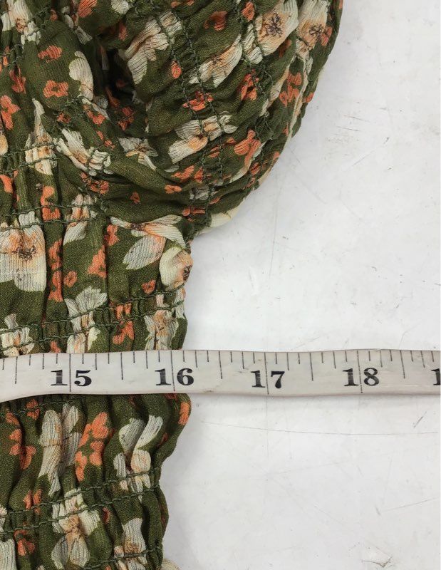 Tecovas x Kristopher Brock Women's Emma Dress Olive Floral Smocked NWT Sz XL