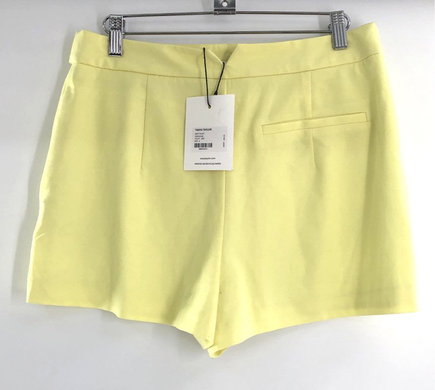 Tanya Taylor Women's Brett Shorts Zest Yellow Gold Button Tailored Sz 8 NWT