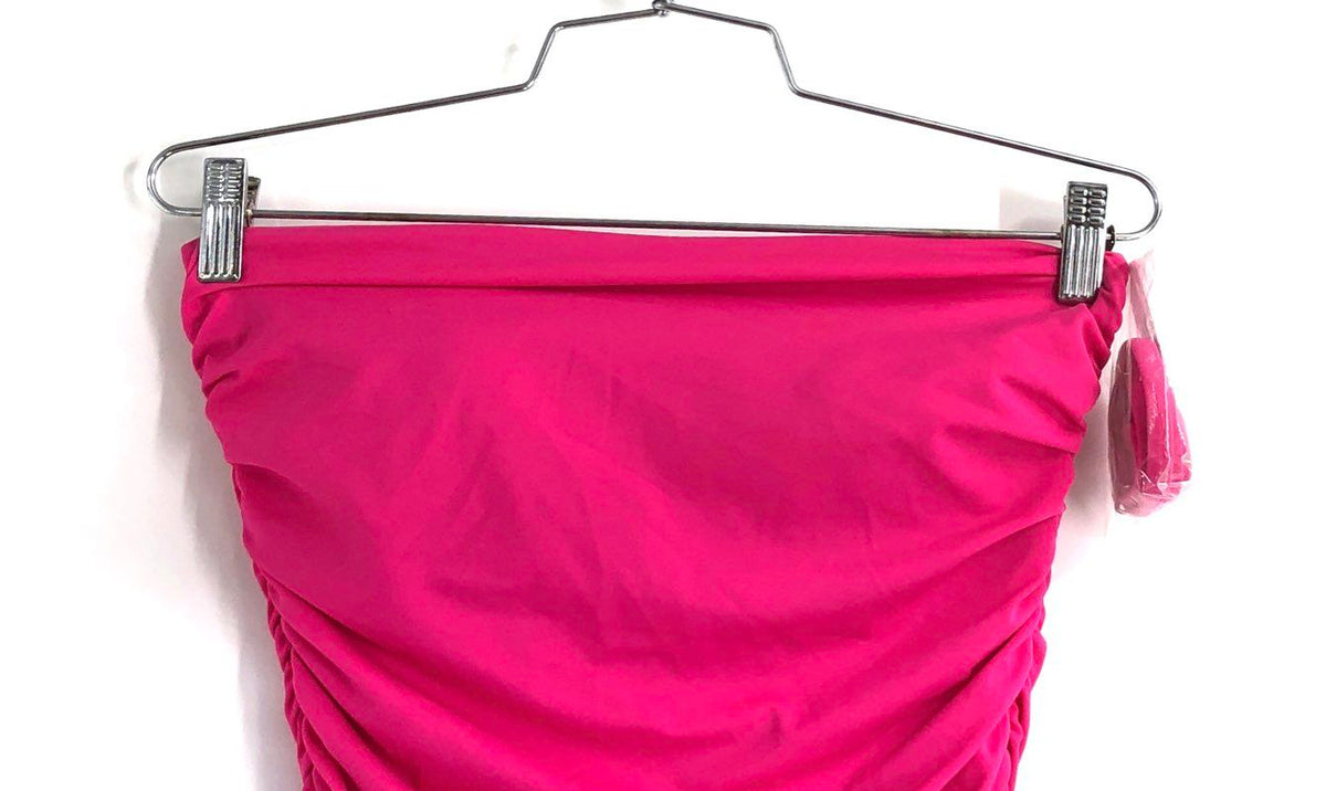 Victoria's Secret Hot Pink Ruched Bandeau One Piece Swimsuit Women's M NWT