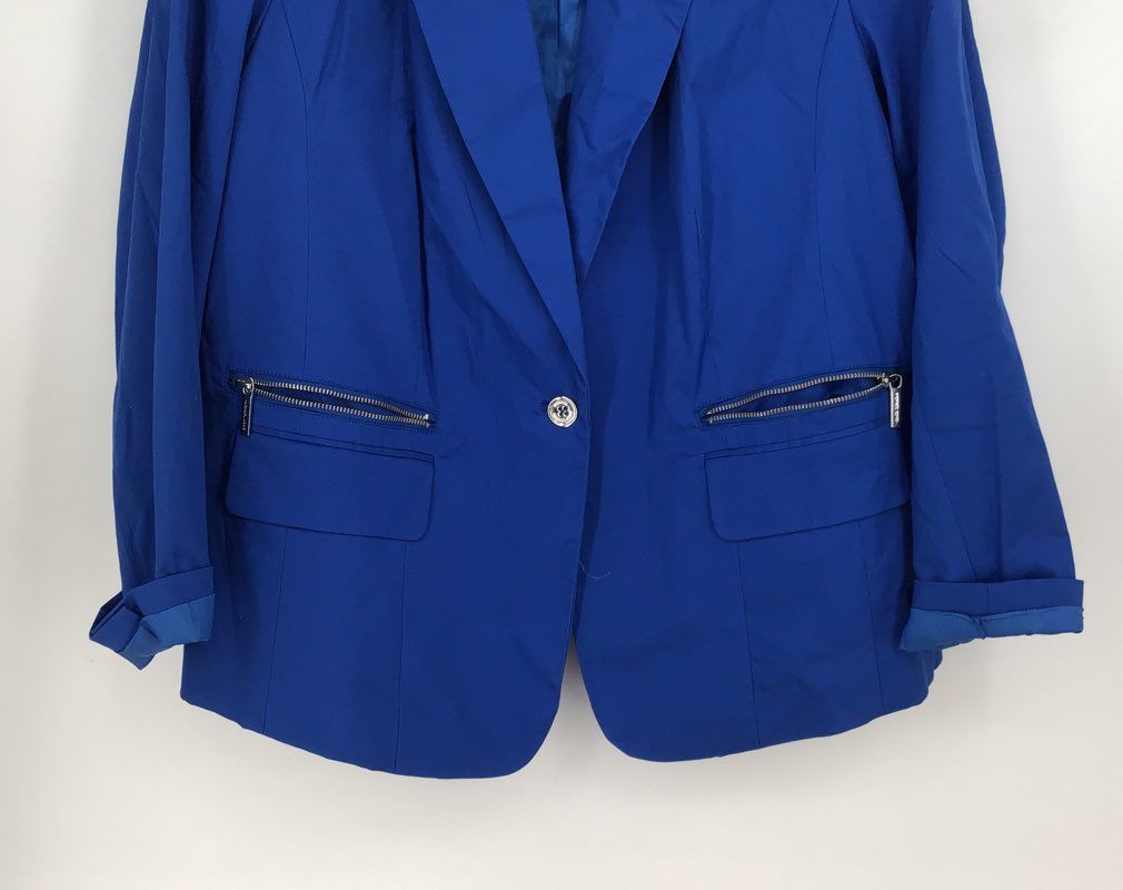 Michael Kors Women&#39;s Blue Notch Lapel Single-Breasted Blazer - Size 20W