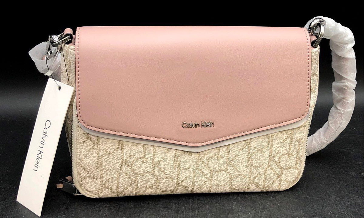 NWT Calvin Klein Rose White Top Handle Bag