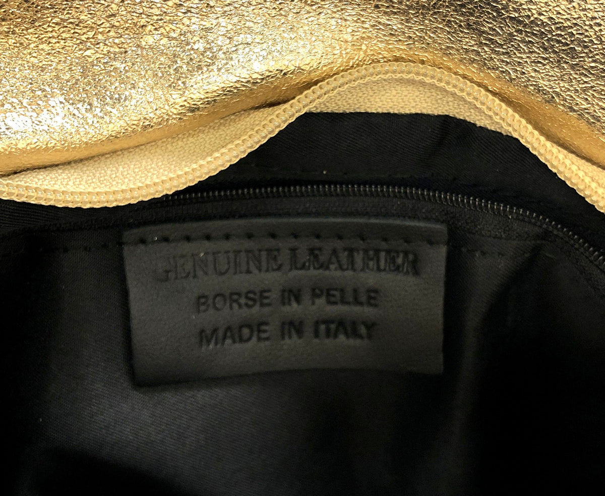 German Fuentes Gold Italian Leather Chelsea Chain Bag Crossbody NWT