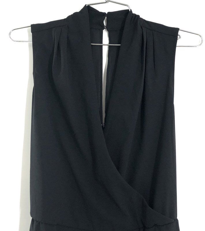 Banana Republic Women's Black Sleeveless Wrap Front Wide Leg Jumpsuit NWT Sz 0P