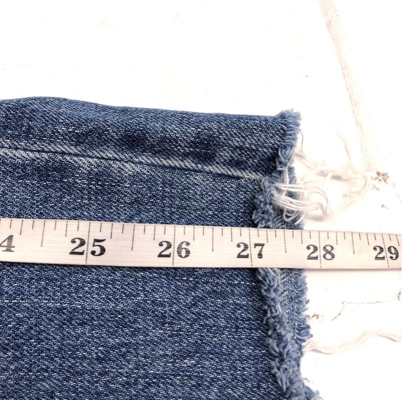 Pistola Women's Blue Distressed Frayed Side Stripe High Rise Straight Jeans 27
