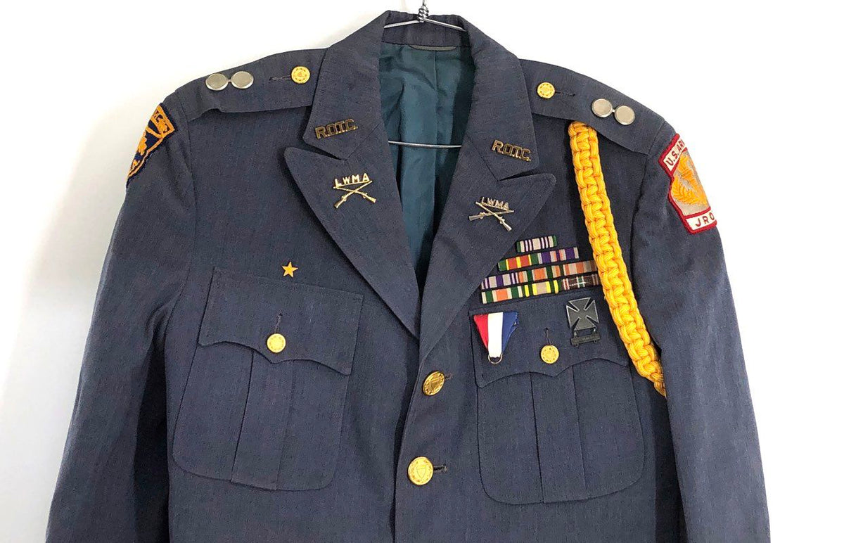 Vintage 80s Thorngate JROTC Lyman Ward Military Academy Dress Coat Sz 38L