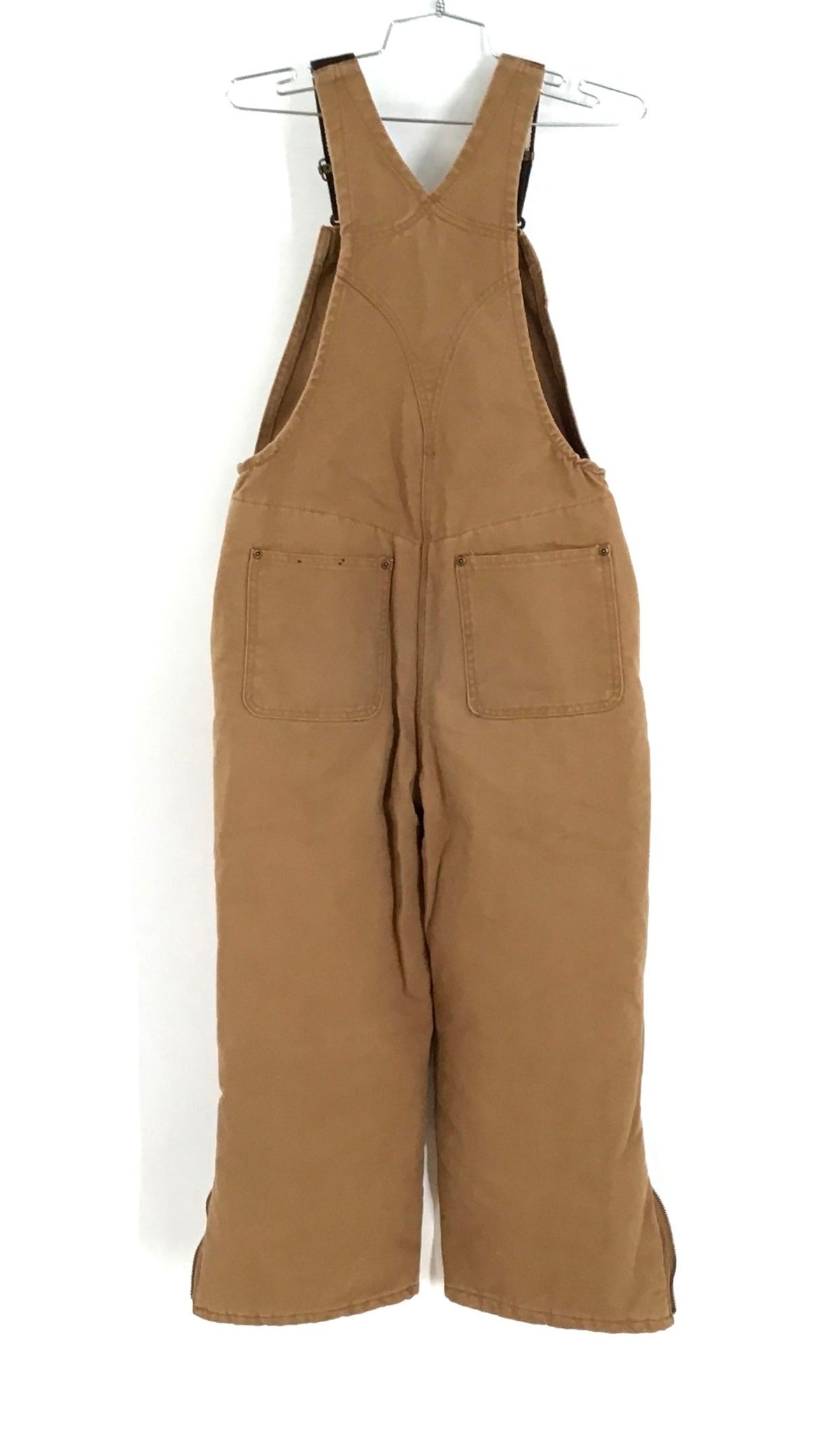 Carhartt Women&#39;s Tan Cotton Side Zip Overalls - Size 10