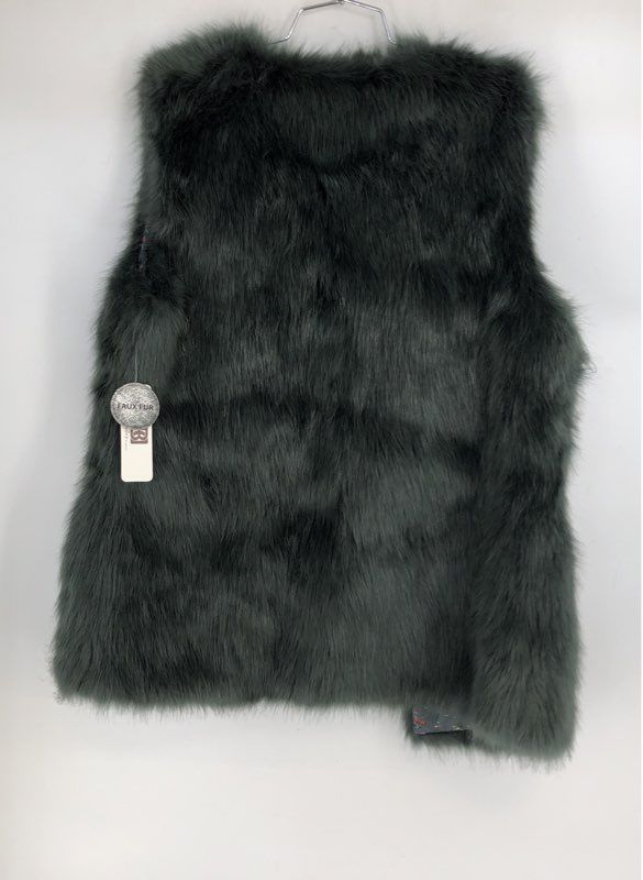 NWT Laundry By Design Women's Green Faux Fur Vest - Size M