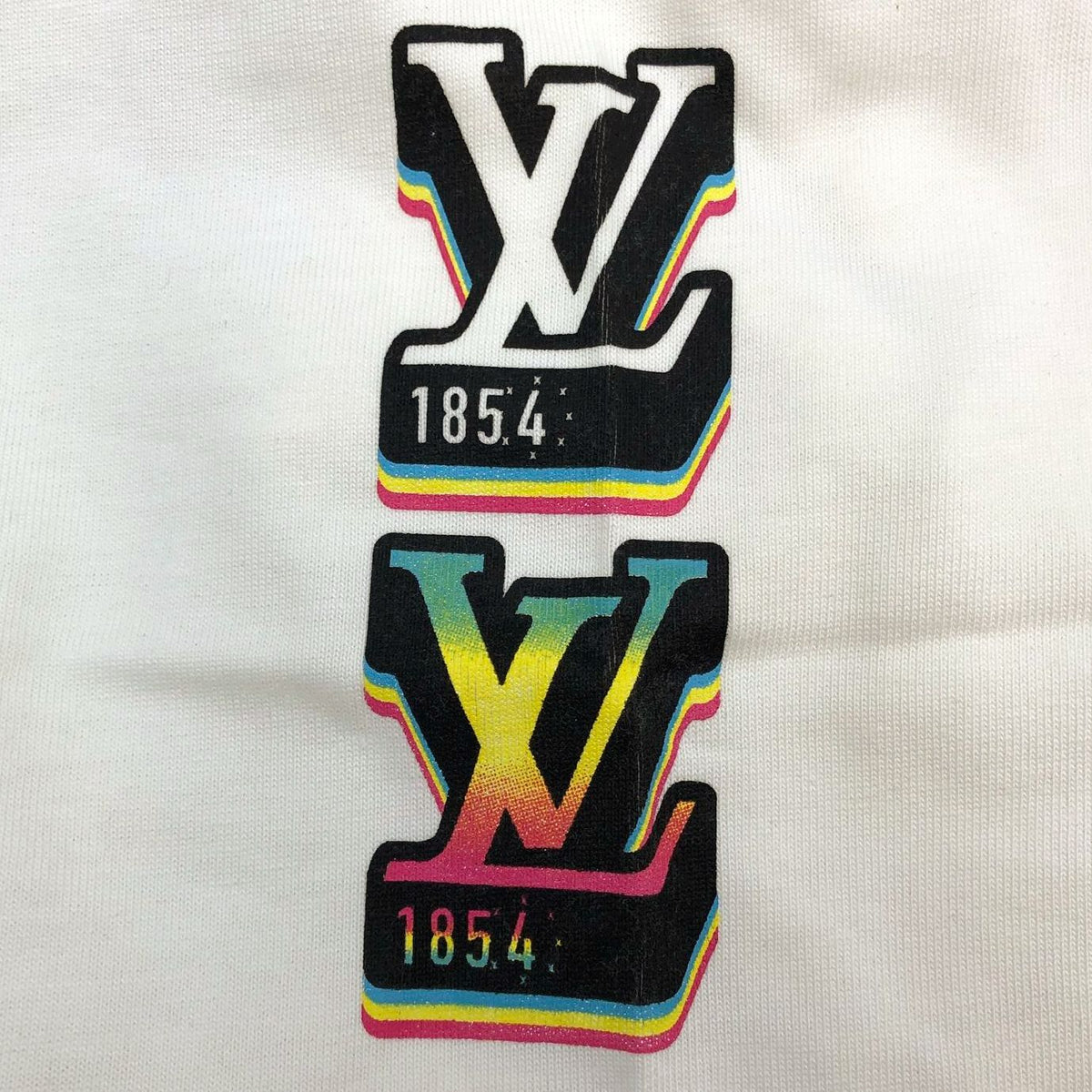 Louis Vuitton Inspired Men's White/Multicolor LV Jazz Flyers T-shirt - Size 2XL
