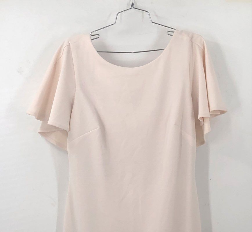 Calvin Klein Women's Blush Pink Capelet Sheath Dress Flutter Sleeve Sz 10