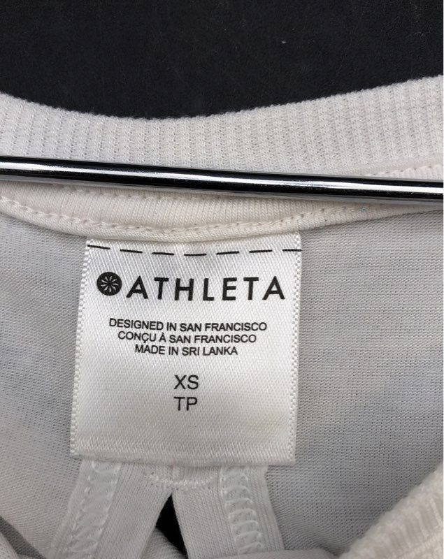 Athleta Women's White Tank Top Keyhole Back High-Low Hem Sleeveless Sz XS