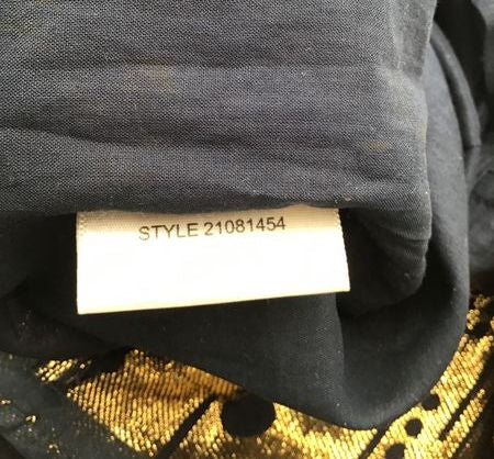 Tory Burch Navy Blue\Gold Silk Blend Tunic Dress-Size: 6 (+COA)