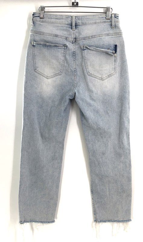 Risen Women's Light Wash High Rise Distressed Ripped Raw Hem Jeans Sz 7