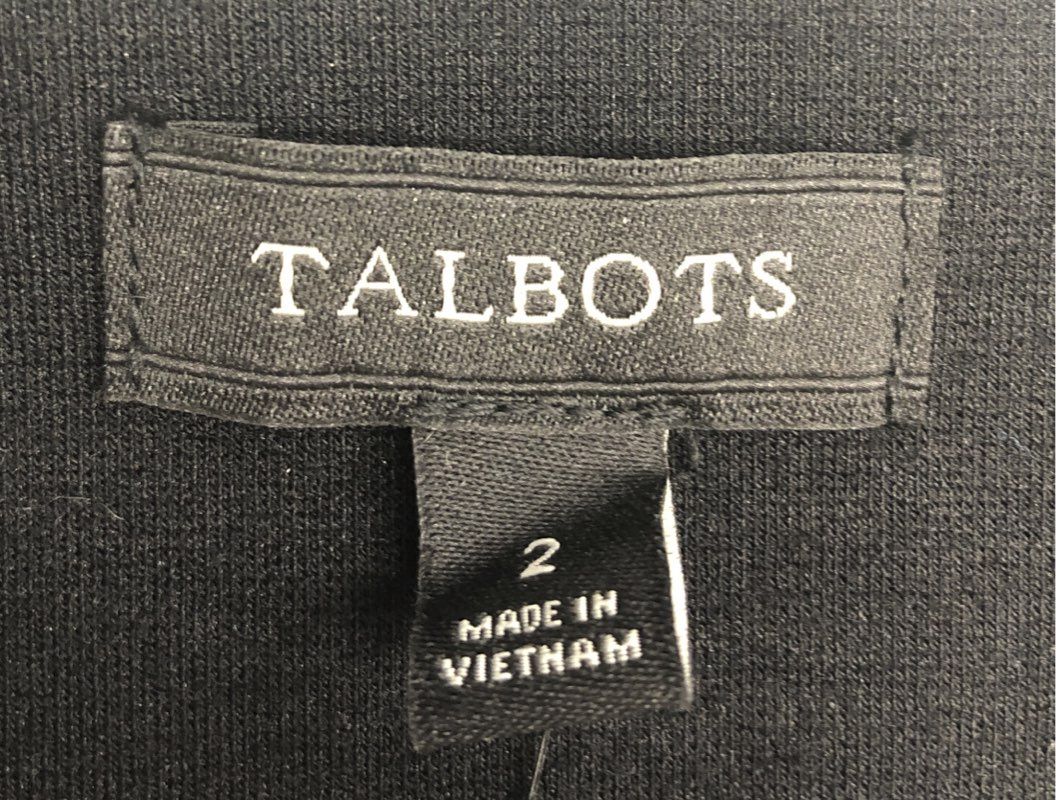 Talbots Women's Black Short Sleeve Sheath Dress Lace-Up Grommet Sz 2 NWT