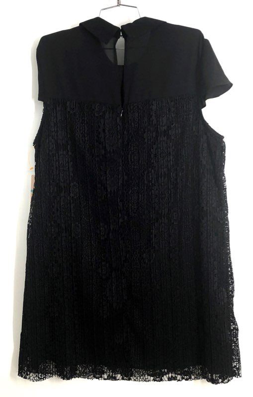 Nanette Lepore Women's Black Bond Street Lace Collared Shift Dress Sz 16 NWT