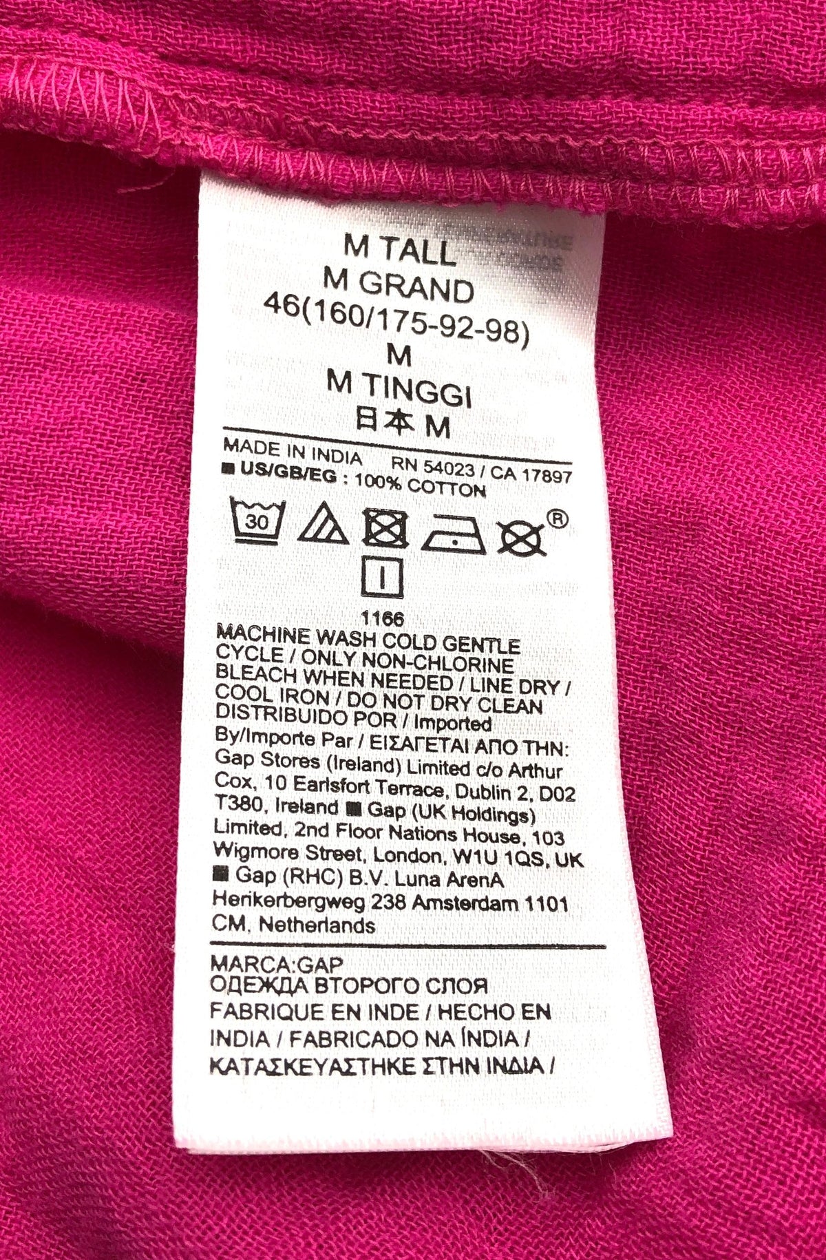 Gap Women's Pink Crinkle Cotton Gauze Tiered V-Neck Mini Dress Sz M Tall NWT