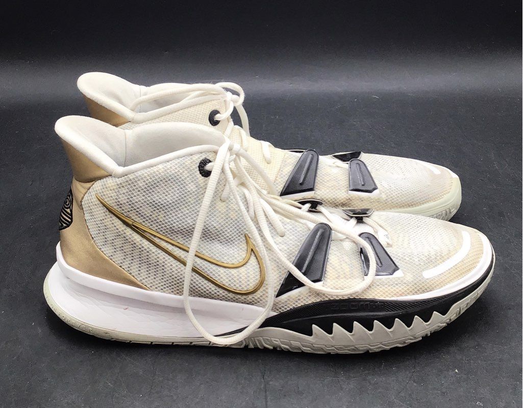 Nike Kyrie 7 Pale Ivory Metallic Gold Basketball Shoes Men's Size 15
