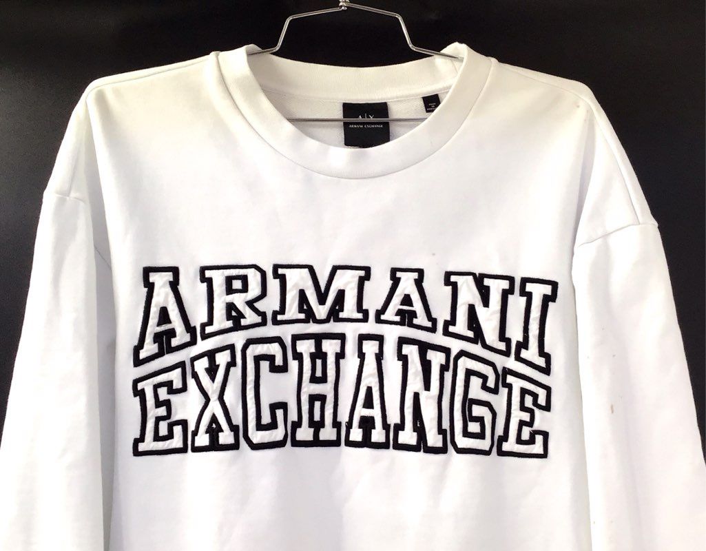 Armani Exchange Men&#39;s White Sweatshirt - Size Large