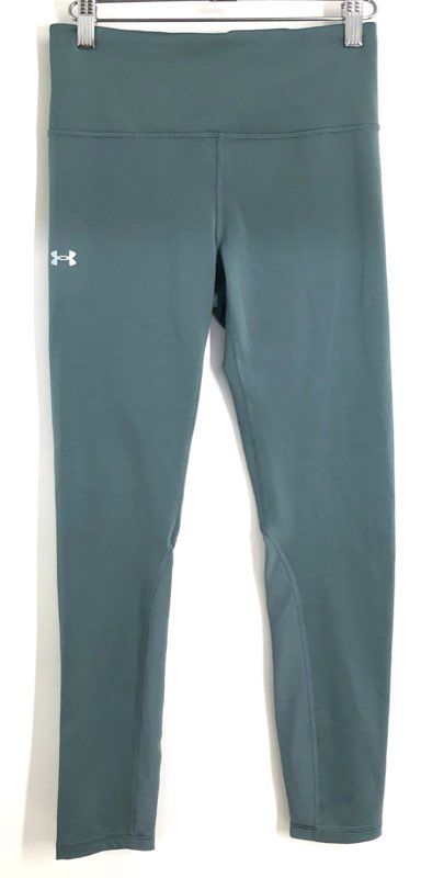 Under Armour Women's Teal Perforated Mesh Panel Fitted Workout Leggings Sz SM