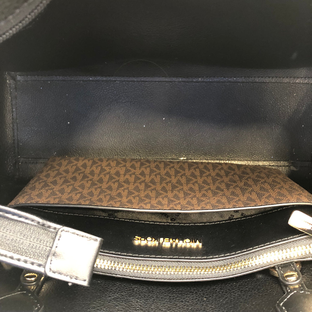 Michael Kors Black Leather Maisie 3-in-1 Tote Bag COA