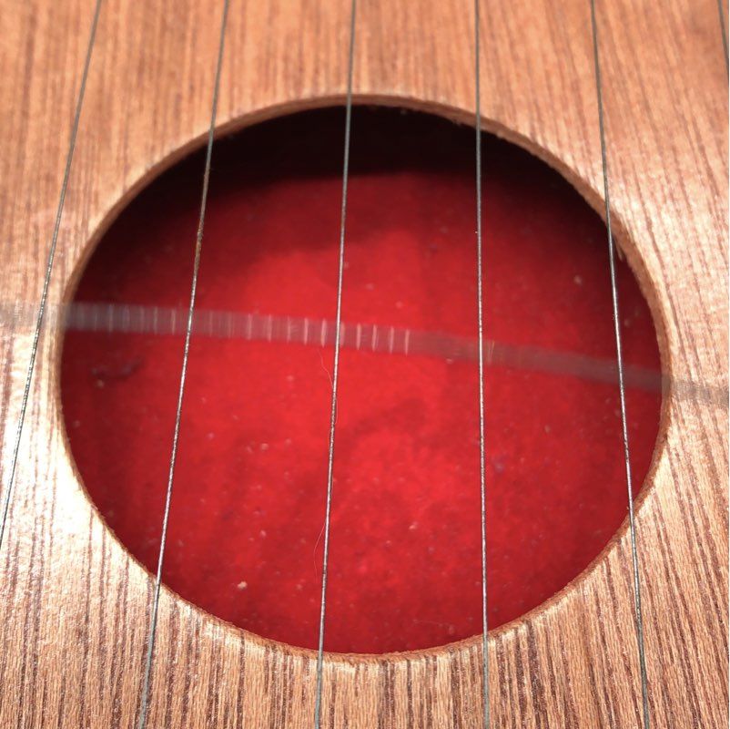Vintage 15-String Lap Harp Plucked Psaltery Zither Mahogany Finish Wood