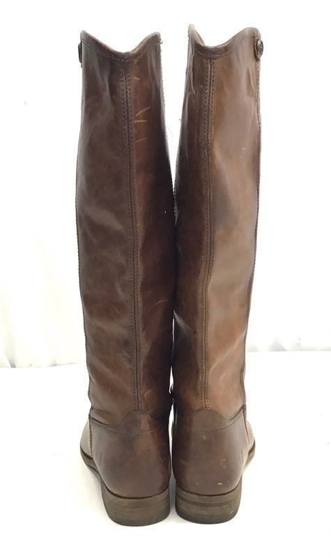 Frye Melissa Button Cognac Brown Leather Tall Riding Boots Women's Size 10 B