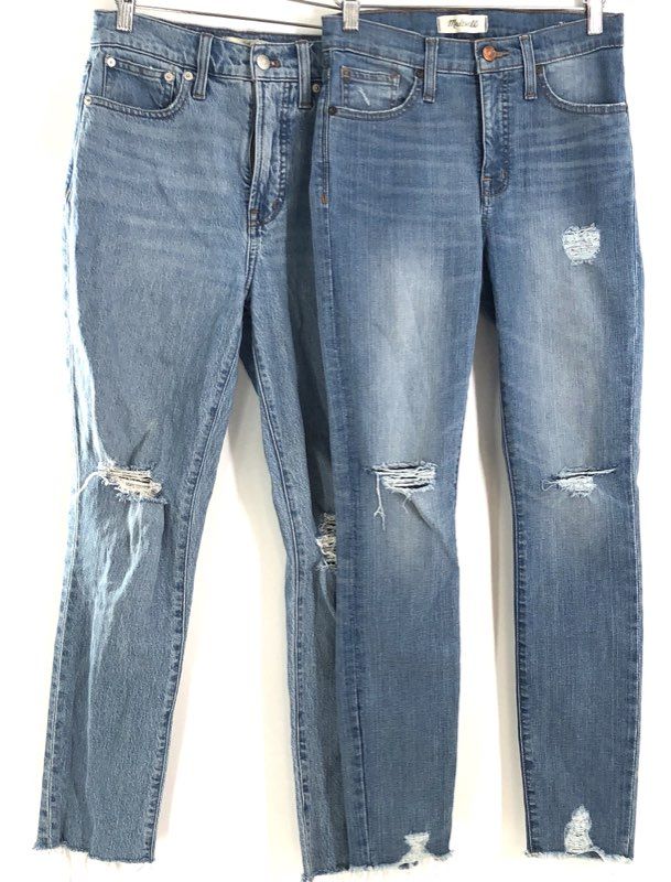 Madewell Women's The Perfect Vintage Jean Distressed Denim Blue Lot of 2 Sz 25
