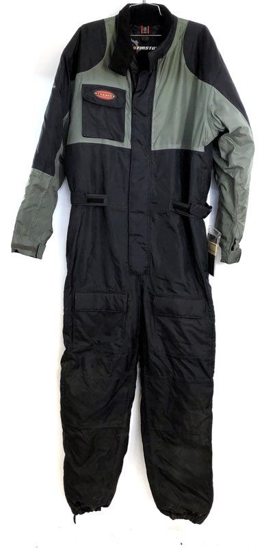 Firstgear Men's 1-Pc Motorcycle Suit Black Olive Hypertex Insulated Sz L