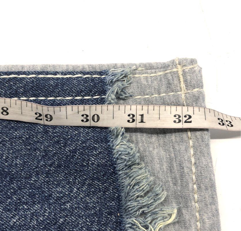 True Religion Women's Bobbi Baggy Big T Denim Fleece Pants Destroyed NWT Sz 26