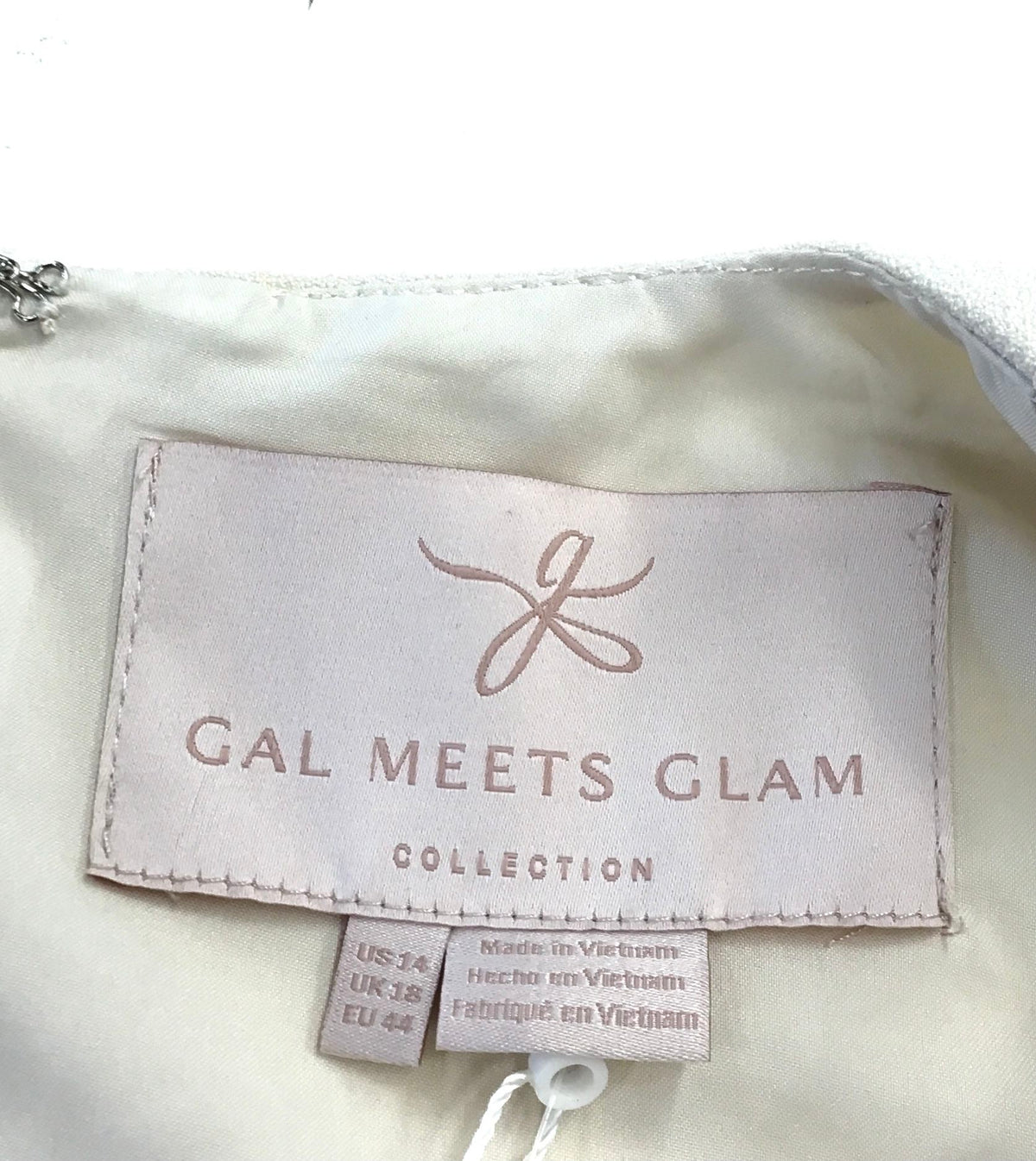 NWT Gal Meets Glam Women&#39;s Cream Mini Dress - Size 14