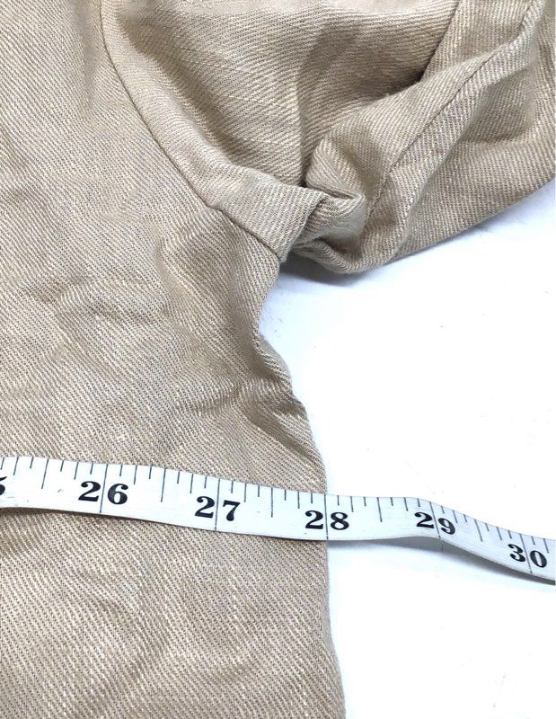 ASOS DESIGN Women's Tan Viscose Linen Blend Curve Oversized Button Shirt Sz 14