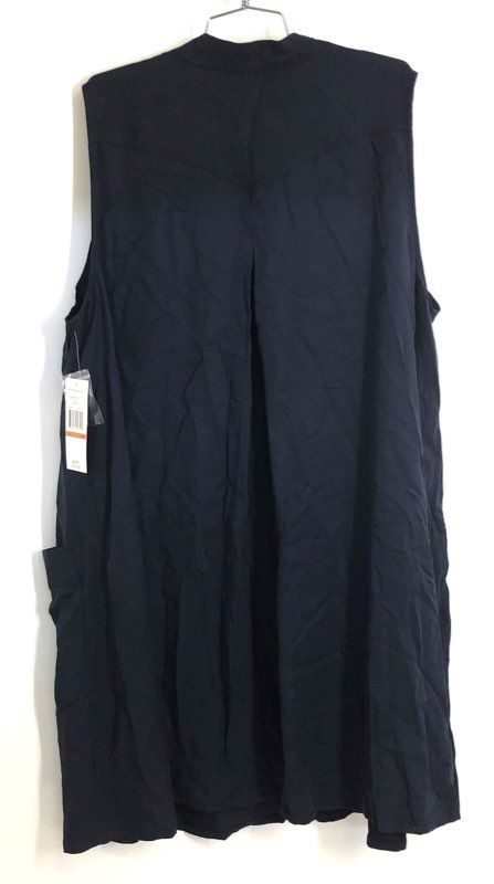Sharagano Women's Navy Sleeveless Utility Button Front Dress Sz 24W NWT