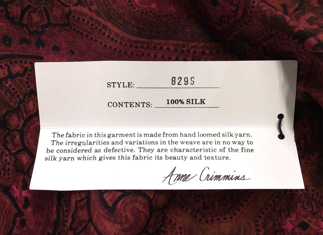 NWT Anne Crimms For UMI Collections Women's Burgundy Silk Shift Dress - Size 22