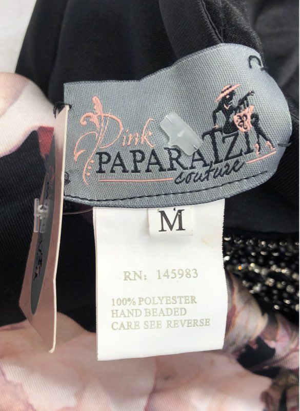 NWT Pink Paparatzi Couture Women's Black Maxi Dress - Size M