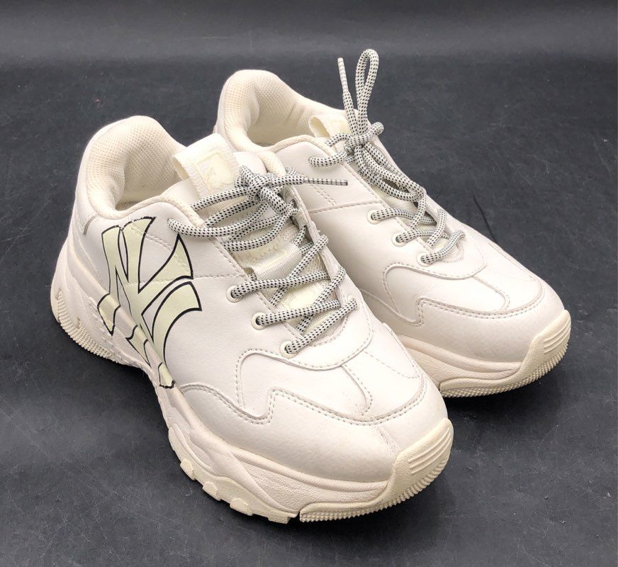 MLB New York Yankees Big Ball Chunky Off White Platform Sneakers Size 6.5