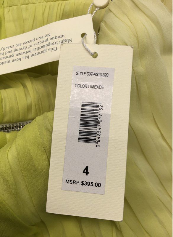 ERIN Erin Fetherston Women's Limeade Silk Ombre Pleated Chiffon Mini Dress Sz 4