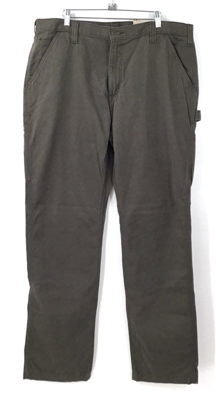 Y2K 2000s Carhartt Men's Green Carpenter Pants - Size 38X34