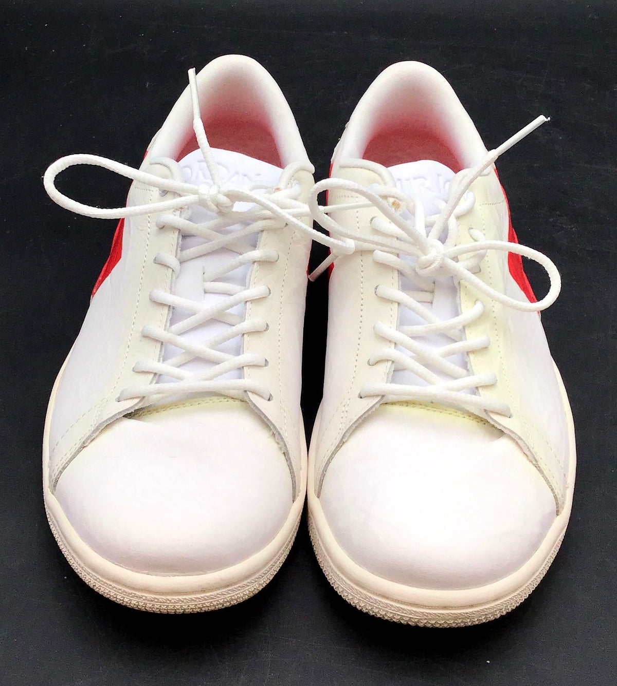 Nike Men's Jordan 1 Centre Court White Red Athletic Shoes - Size 8