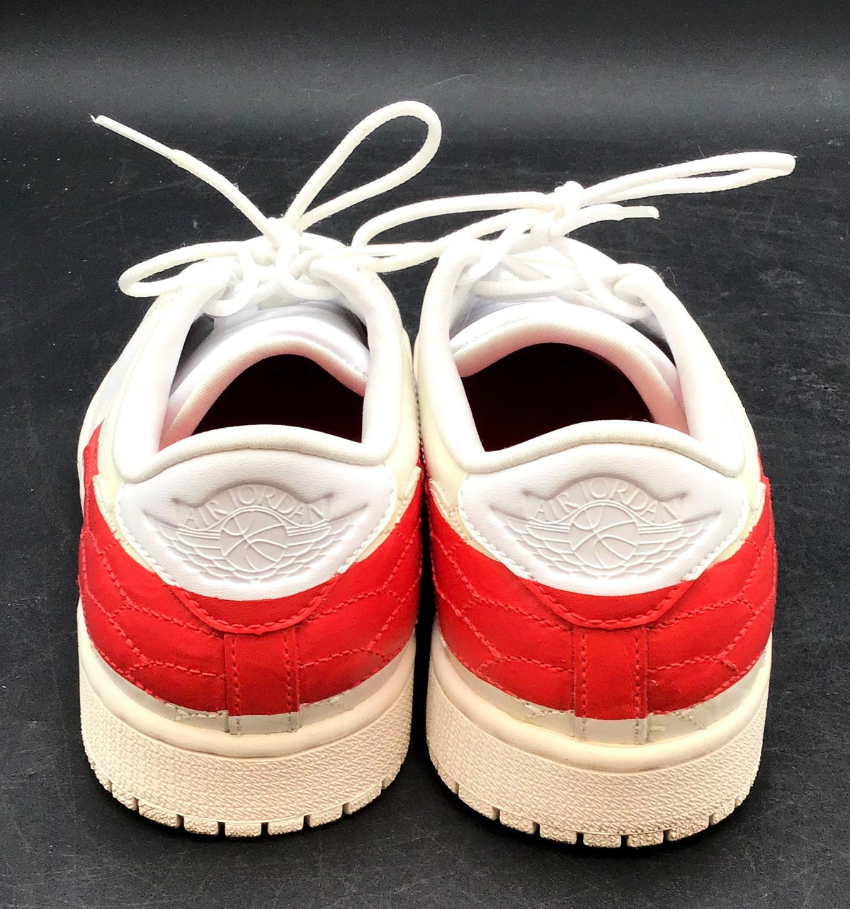 Nike Men's Jordan 1 Centre Court White Red Athletic Shoes - Size 8