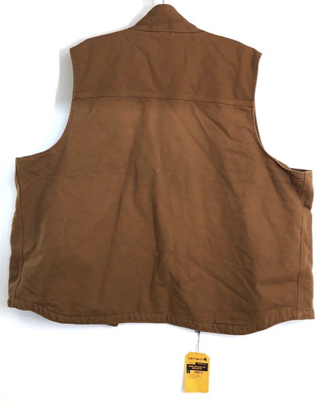 Carhartt Men's Brown Mock Neck Sherpa Lined Loose Fit Vest Sz 2XL NWT 104277