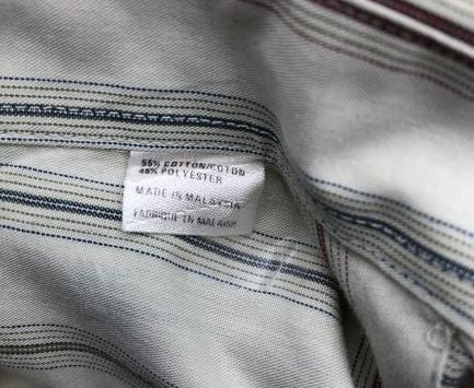 Yves Saint Laurent Men's Natural Striped Button Down Shirt Sz 16 COA