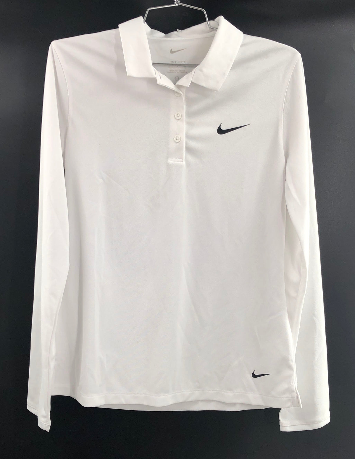 Nike Women's White Dri-Fit Long Sleeve Golf Polo Shirts Lot of 2 Sz S NWT