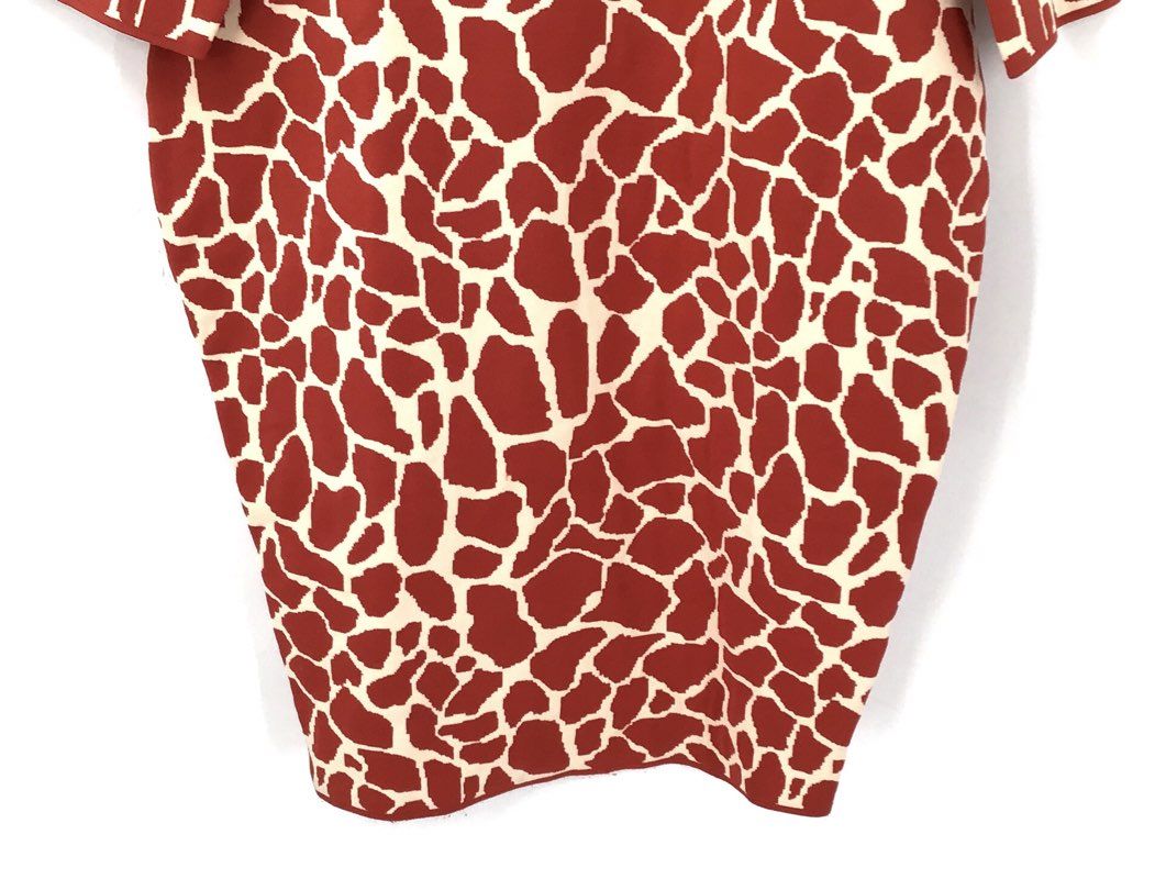 NWT i.b.b.i. Women's Burnt Red Animal Print Bodycon Dress - Size 22