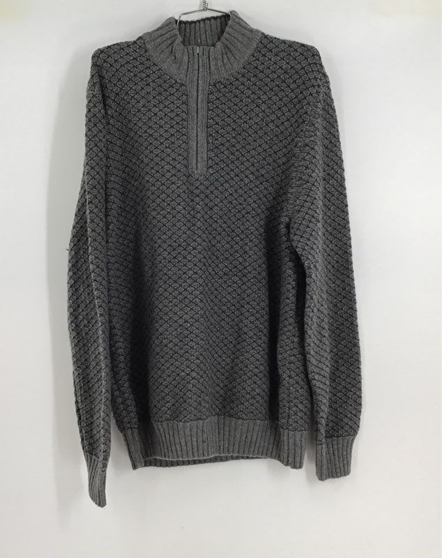 NWT Joseph Abboud Men&#39;s Gray Long Sleeve 1/4 Zip Knit Pullover Sweater - Sz 2XL