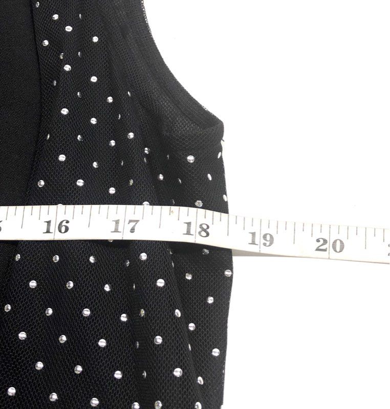 Michael Michael Kors Women's Black Mesh Panel Polka Dot Shift Dress Sz 10