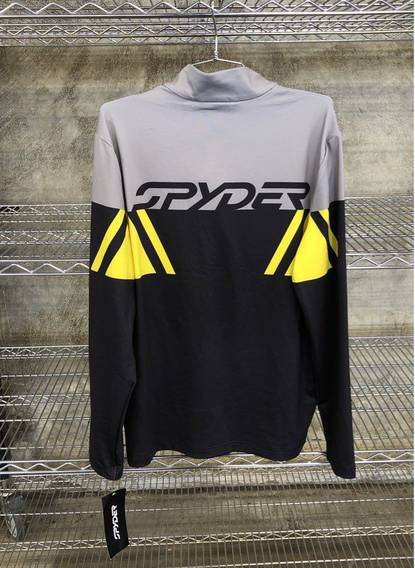 Spyder Men's Podium 1/2 Zip Pullover Gray Black Colorblock NWT Size M