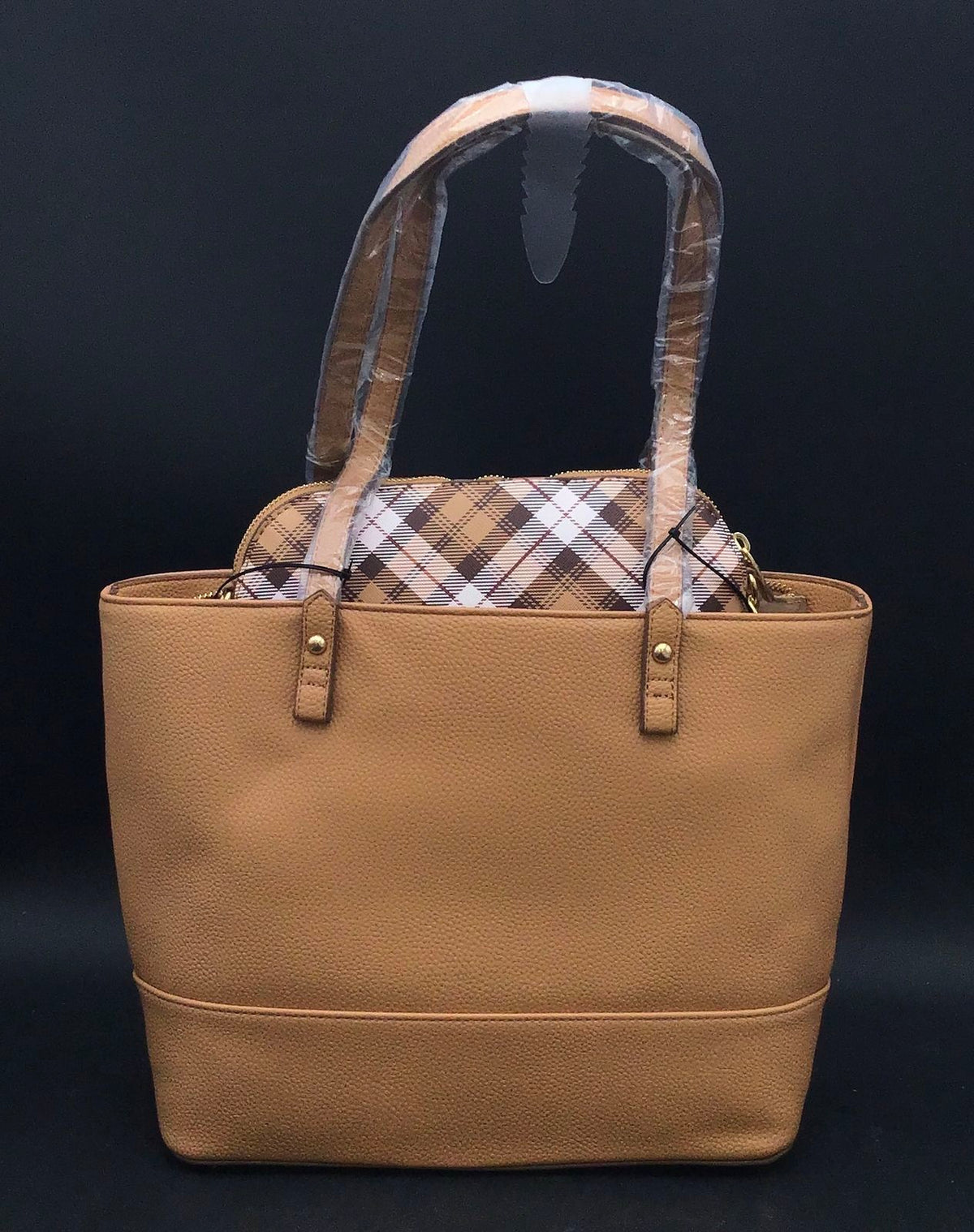 NWT Nanette Lepore Camel Brielle Tote Purse With Crossbody Bag