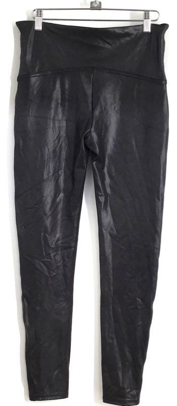 Spanx Women's Black Faux Leather High Waisted Leggings Sz XL NWT 2437