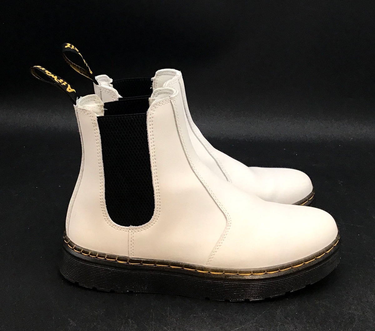 Dr. Martens Women's White Chelsea Boots - Size 6